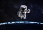 Astronaut in outer space. Elements of this image furnished by NASA. by Vadim Sadovski