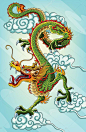 中国龙绘画为您 2012年的农历新年庆祝活动的。此文件 eps 10 版本