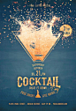Cocktail Party Flyer album, bar, club, copper, dark blue, dj, glitter, goblet, golden, ladies, lady, light, menu, music, night, party, sparkle, sparkling, turquoise, wine, yellow: 