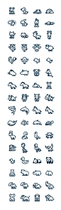 Cute and simple vectorial animal icons.: 