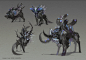 Path of Fire- Mounts, Carlyn Lim : More mounts explorations. With some of these i was thinking they were more naturalistic, like ambient creatures you could capture (with the right bait/food) to ride on. Players could see some running in a herd, others as
