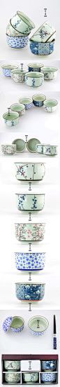 正品韩版五件套釉下彩 饭碗面碗 京瓷瓷器餐具 创意手绘促销 出口-淘宝网