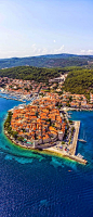 Amazing View of Korcula old town. Dubrovnik archipelago - Elaphites islands: 