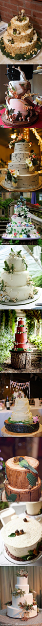 #婚礼布置#林地的古朴婚礼蛋糕，蘑菇，鸟儿等元素被融入了其中，圣诞的气息是不是很浓厚呀！http://www.lovewith.me/share/detail/all/28298