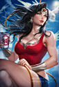 Wonder Woman  Day off by sakimichan