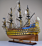 ◥◣皇家索莱尔号◢◤博物馆藏级工艺船礼品 木制三层古帆船模型-淘宝网
