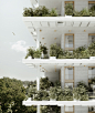 垂直花园环绕的空中别墅——PENDA : 槃达PENDA在位于印度海德拉巴的一个房地产开发项目的设计中，将“花园住居”的设计理念引入高层住宅中。