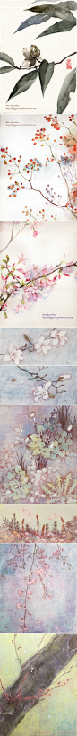  搜一本书偶然发现的一个BO，作者虽然是以日本画为主攻，但水彩风格也非常赞，画面有种隐隐散发着温和的白色日光的即视感。BO地址：http://t.cn/zHi79vj (pic via 木下美香)