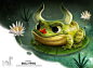 Daily Painting 1705# Bull Frog, Piper Thibodeau