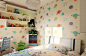 家装现代风格儿童房彩色壁纸装修效果图