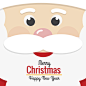 可爱圣诞老人脸贺卡矢量素材，素材格式：AI，素材关键词：贺卡,圣诞节,圣诞老人