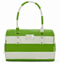 【Kate Spade】果绿色条纹方形手提包
