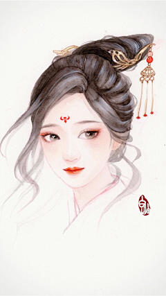 婵婵馋采集到古风 插画 手绘