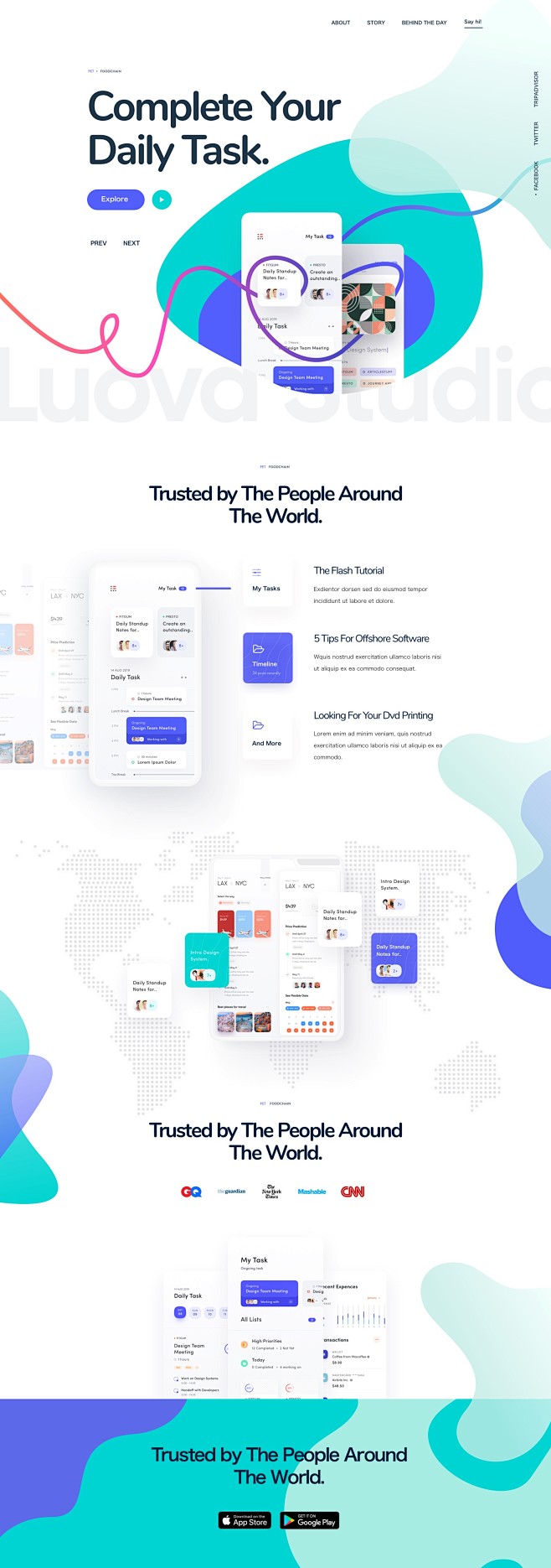 App landing page