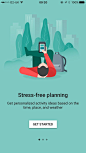 Nice illustrations in the onboarding section of Google's new Trips app