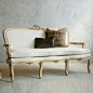 Lovely old vintage Louis XV style settee in original cream mediterranean-chairs