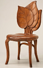 新艺术风格的一张椅子，出自1900年代的法国山区。Art Nouveau chair, c. 1900, from the mountain regions of France.