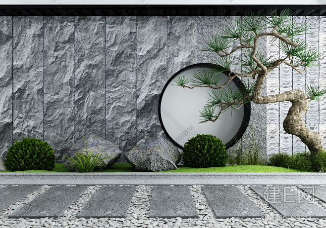 日式庭院景观3d模型