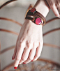 【定制】乌克兰设计师手工设计丨奢香玫瑰红手链-淘宝
