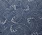 Tissu japonais traditionnel motif vague gris écru 153x50cm - C02F11610620 - C02F11610618 - C02F11610619 : Tissus à thème par hyeri