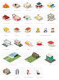 Isometric City Maps Builder  : Over 250 isometric vector elements to build your map.