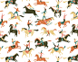 Circus Horses pattern on Behance #采集大赛# #平面#