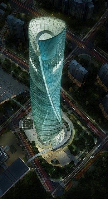 上海市建设中的中国最高建筑。上海中心