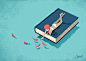 Relaxing : Another illustration dedicated to bookworms