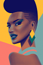 bold colorful Fashion  inspiration modern popart portrait Unique vivid