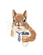 Coffee Squirrel Watercolor Print - Red Squirrel, Funny Watercolour, 5x7