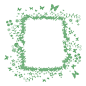 淡彩手绘 美丽蝴蝶 墨绿色彩 植物花卉图案设计AI tid003t006260