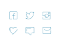 Social Line Icons Set by Alexis Doreau in 30个给网页设计师准备的扁平化图标套装免费下载