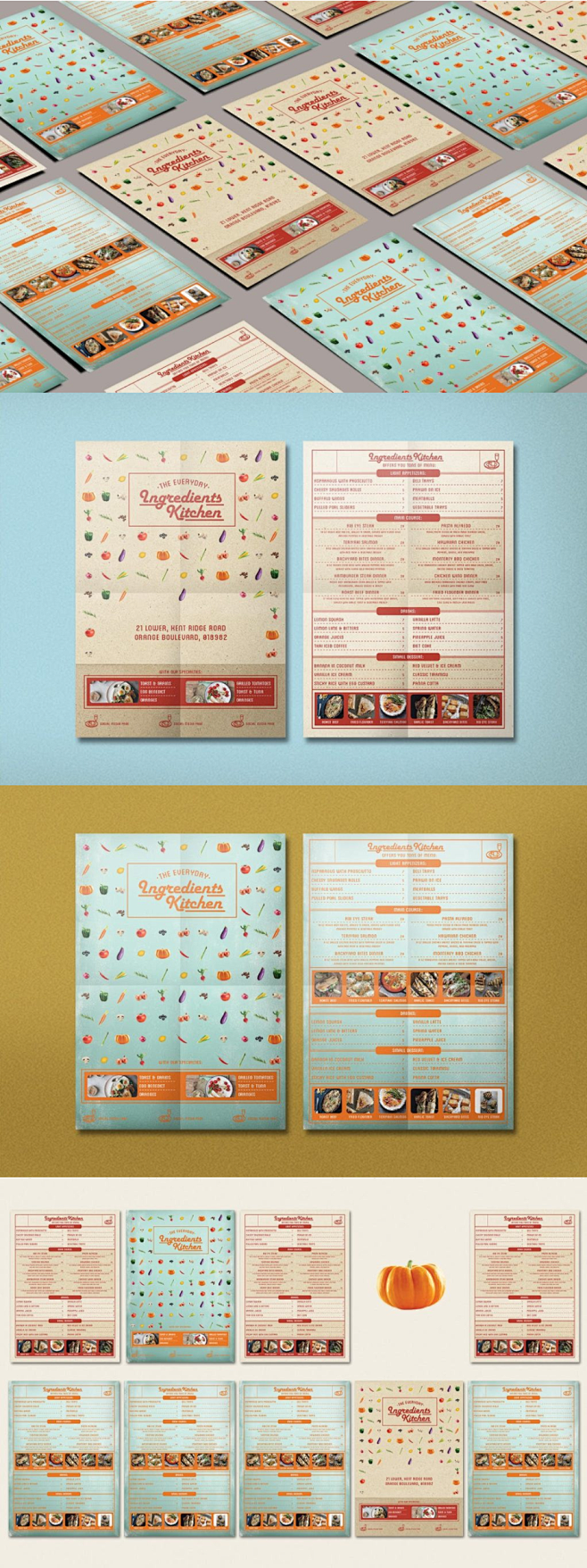 时尚多用途的餐饮菜单海传单DM设计模板 ...