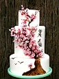 分分钟激发你的少女心 甜蜜与美感兼备的樱花婚礼蛋糕+来自：婚礼时光——关注婚礼的一切，分享最美好的时光。#樱花婚礼蛋糕#