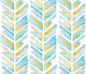 Watercolor Feather Chevron LARGE fabric by emilysanford on Spoonflower - custom fabric