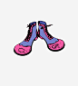 手绘鞋子高清素材 手绘 紫色 红色 鞋带 免抠png 设计图片 免费下载