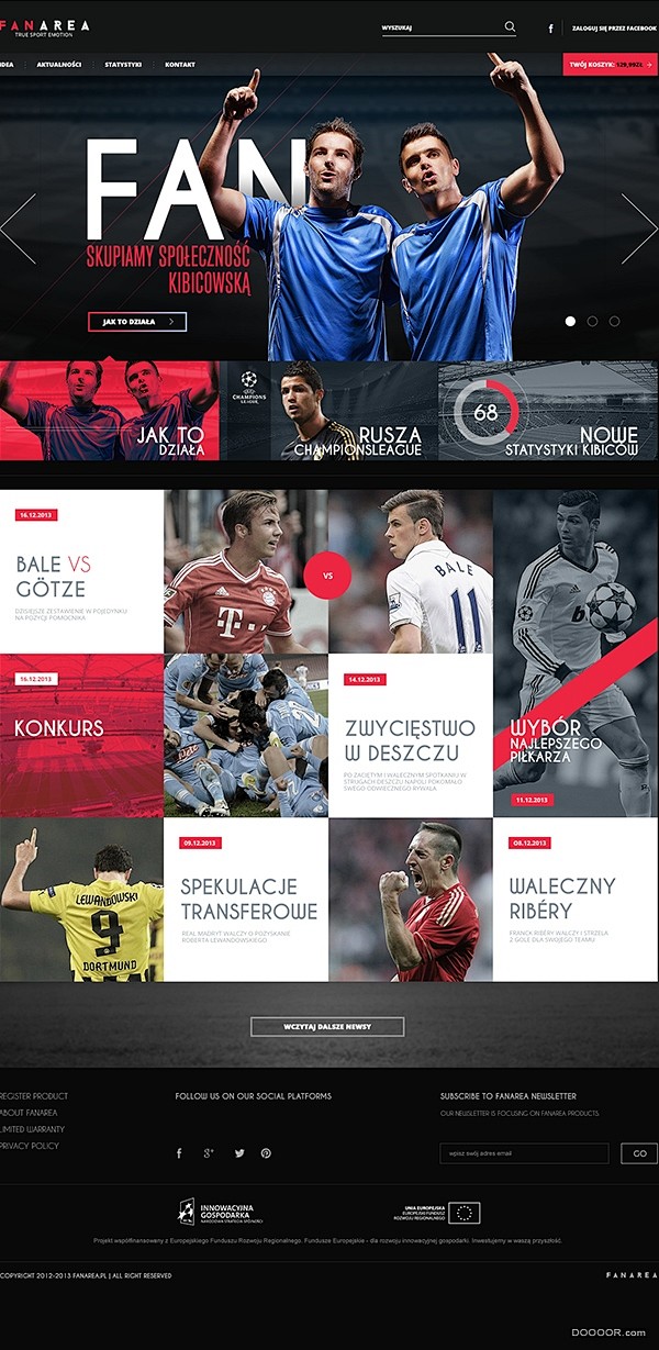 FANAREA国外体育类足球电商网站设计