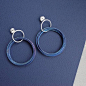 The large ti hoops.. electric blue titanium, heat coloured to give subtle blue tones and feather light to wear!  #hoopearrings #titaniumjewellery #silver #heathermakes #handmadejewellery #madeinedinburgh