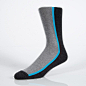 Paul Smith Men's Grey Vertical Block Stripe Socks
