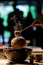 日本陶器，日本茶道和气味。 