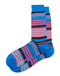 Mid-Calf Multi-Stripe Dress Socks, Royal