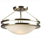 Galaxy Lighting Semi-Flush Mount - Brushed Nickel w/ Frosted White Glass: