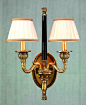 欧式灯具 双头铜本大理石壁灯 卧室 床头 走廊 灯具灯饰