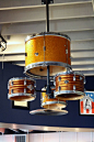 Drum Chandelier - How cool for a pool room, boys room or garage band?