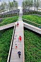 While leaving a major core of the wetland untouched for natural evolution, the pondand- mound ring surrounding the swamp is a buffer zone that filters storm water for the core wetland and acts as a barrier between nature and the city