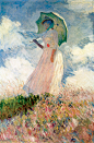 Study of a Figure Outdoors: Woman with a Parasol, facing left