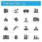 Industry, fuel and gaz icons