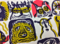 Monsters : Three-color silkscreen prints, size 18"x15"