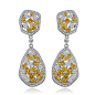 Gemnel jewelry wholesale irregular teardrop white and golden diamond earring