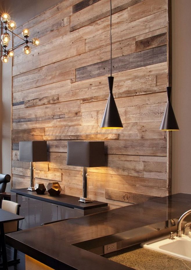 reclaimed wood wall ...